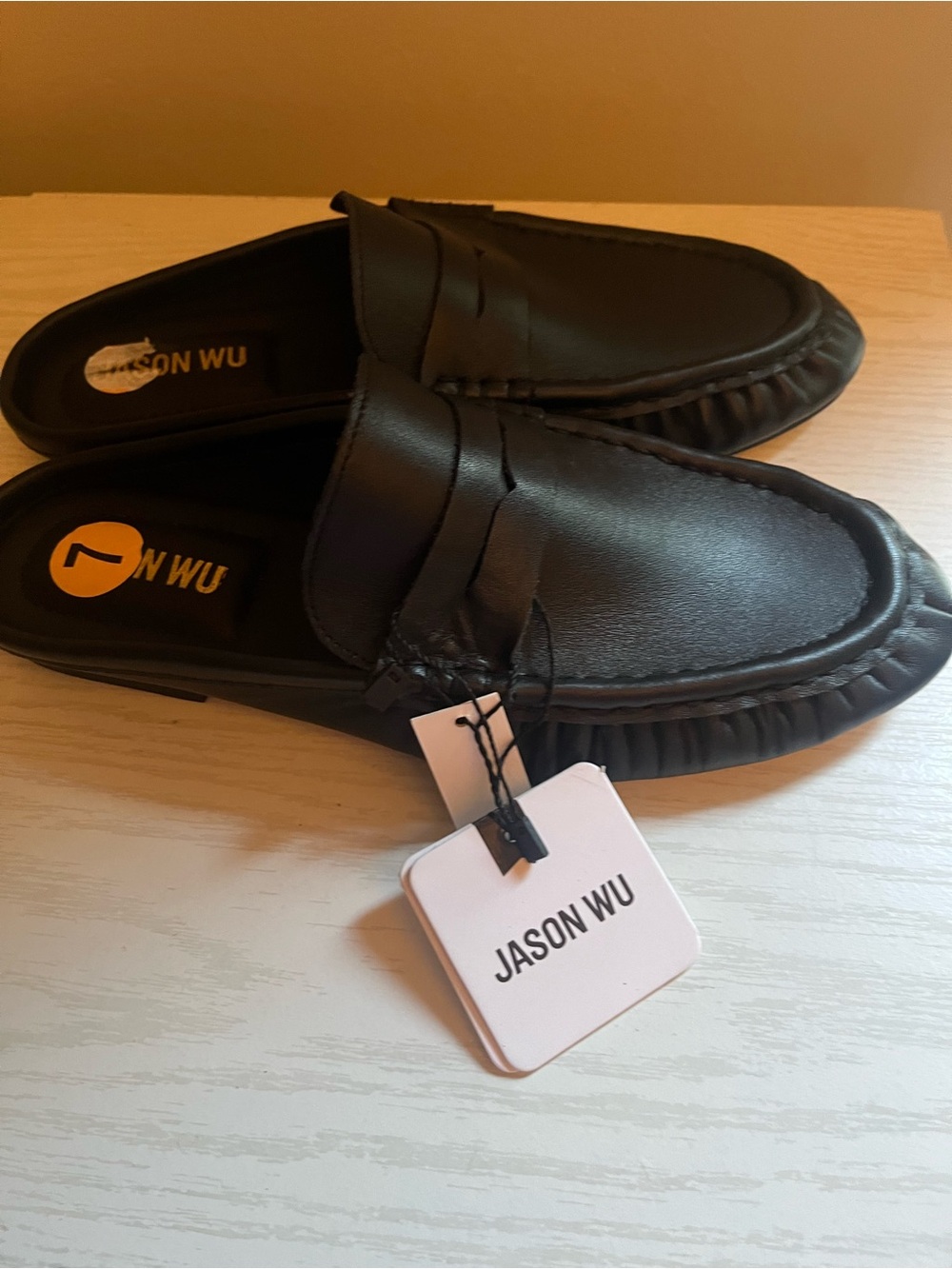 Jason Wu Black Leather Penny Loafers Slip-On